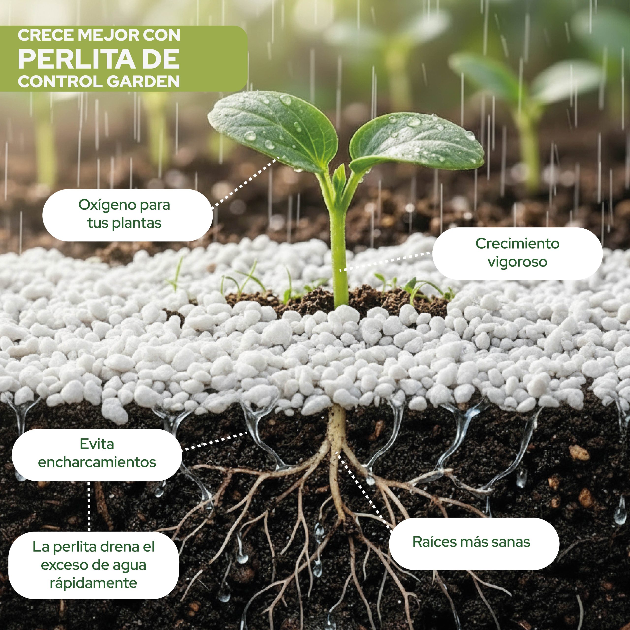 Perlita 125 L de Control Garden para mejorar el sustrato de cultivos · foto 2