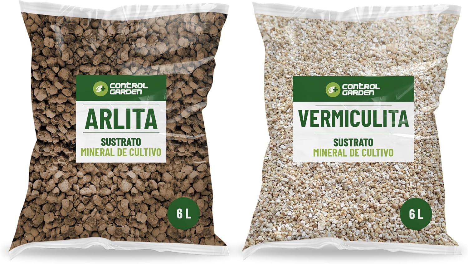 Pack Arlita 6L + Vermiculita 6L | Sustrato para Plantas y Cultivos Interior y Exterior | Fabricado en España