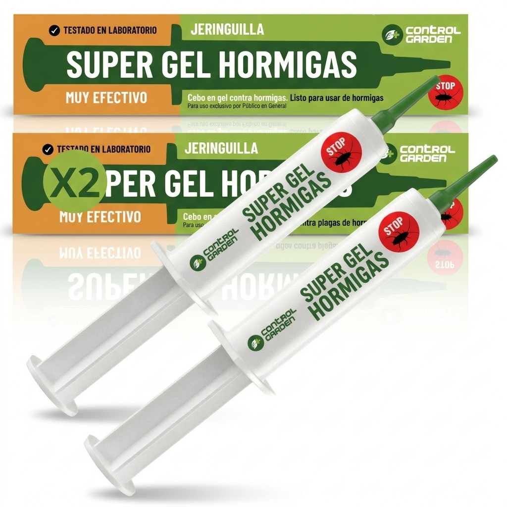 x2 Gel Antihormigas Jeringa 10 gr | Cebo Insecticida Jeringuilla Elimina Hormigas Interior y Exterior
