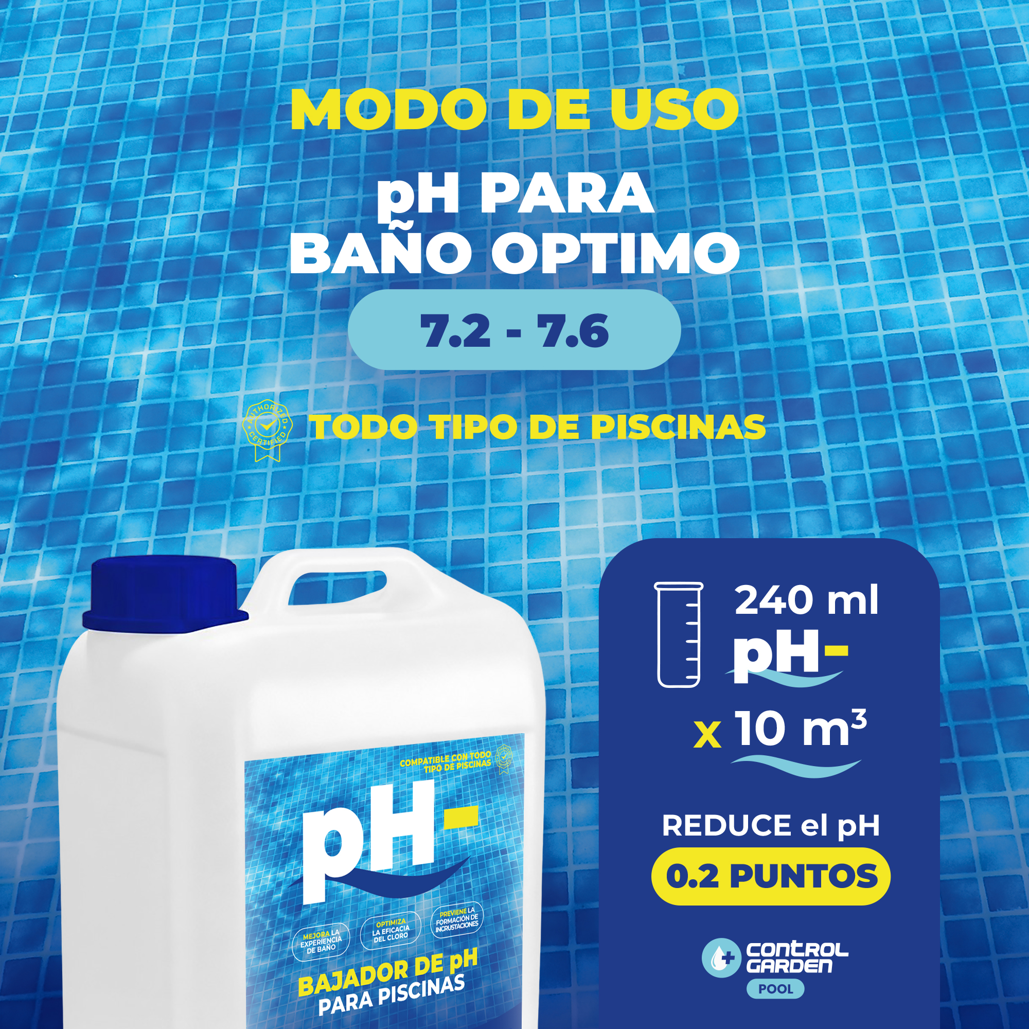 Bajador de pH líquido Control Garden 10 L para piscinas · foto 6