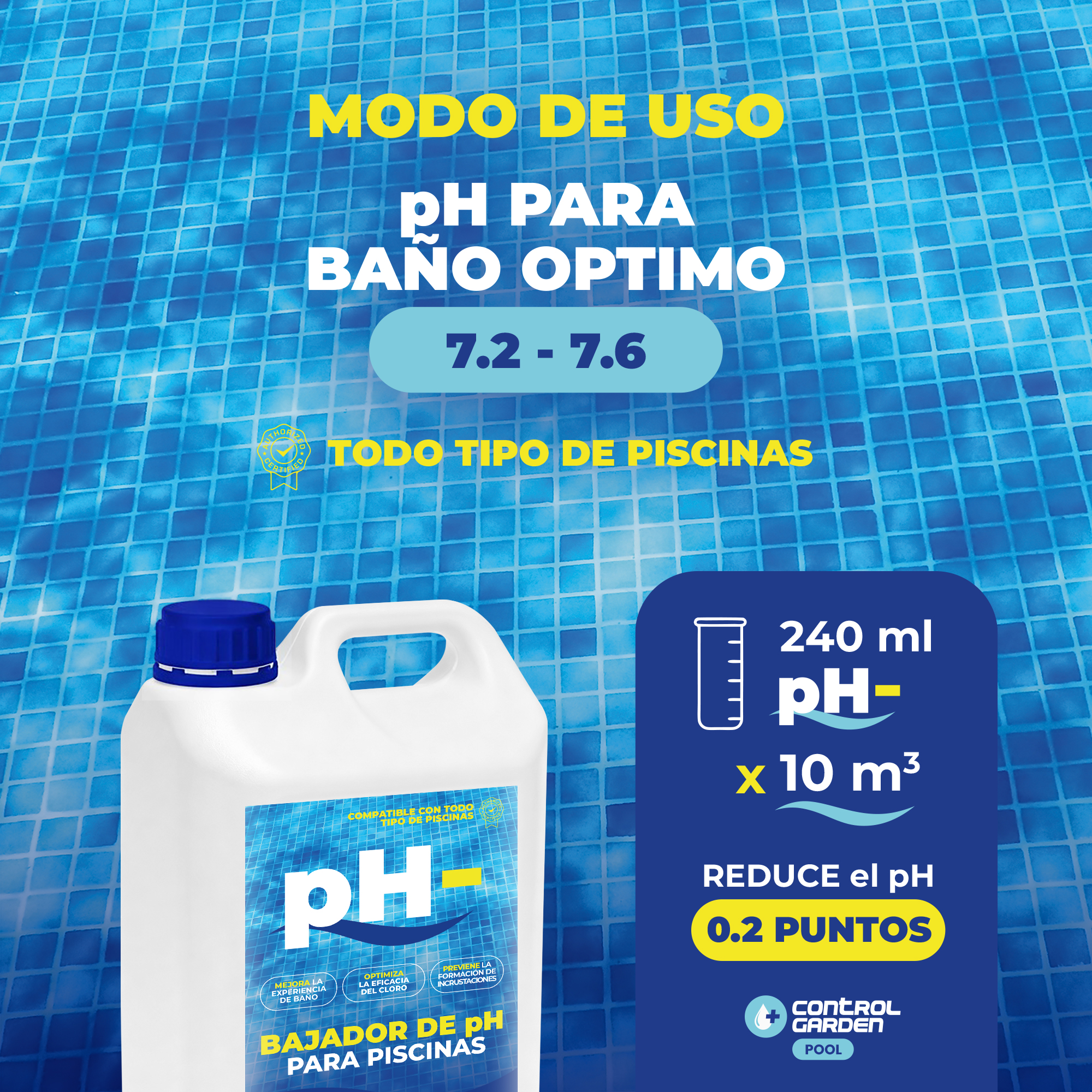 Bajador de pH líquido Control Garden 5 L para piscinas · foto 6