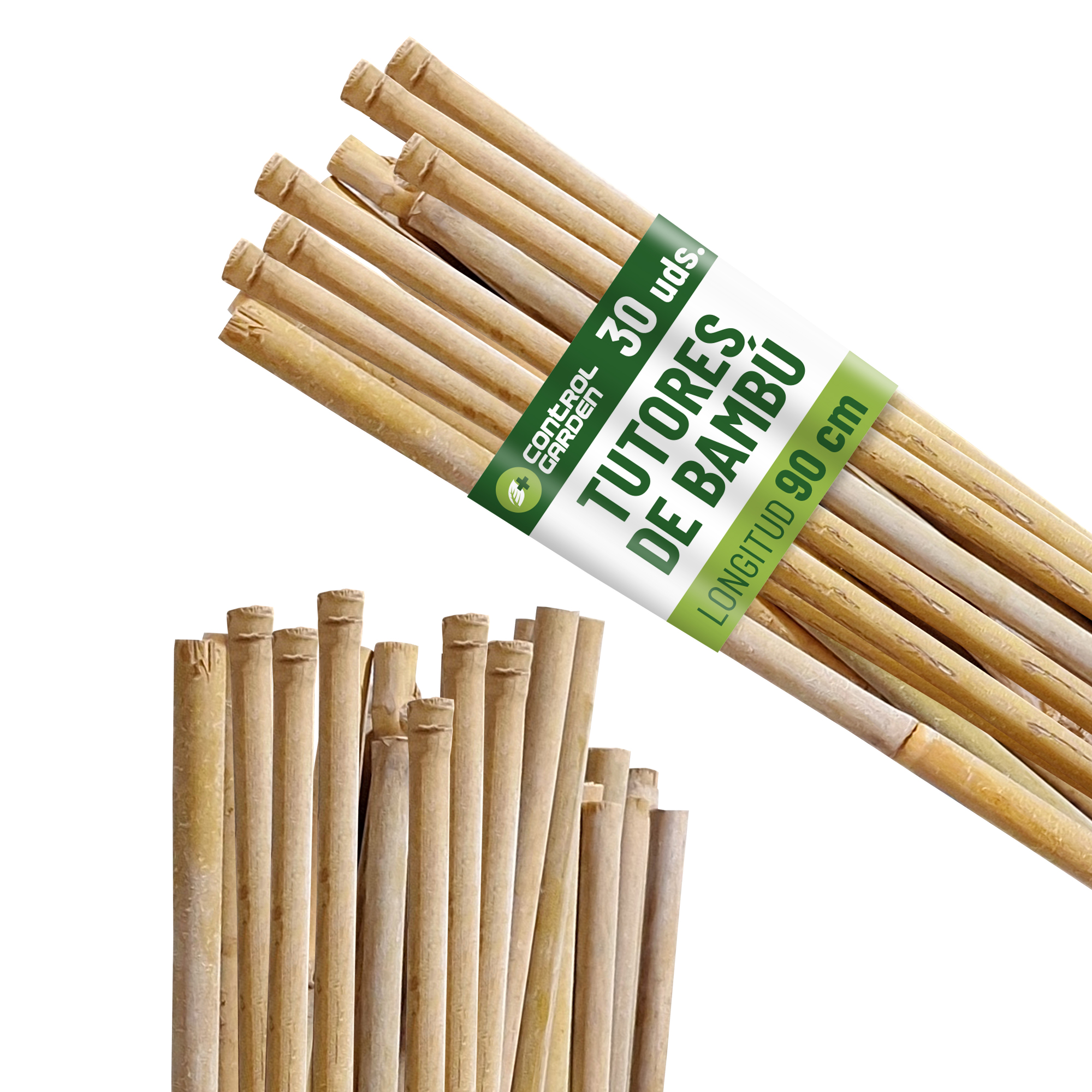 Pack 30 Tutores de Bambú 90 cm Diámetro – Soporte para Plantas 100% Natural