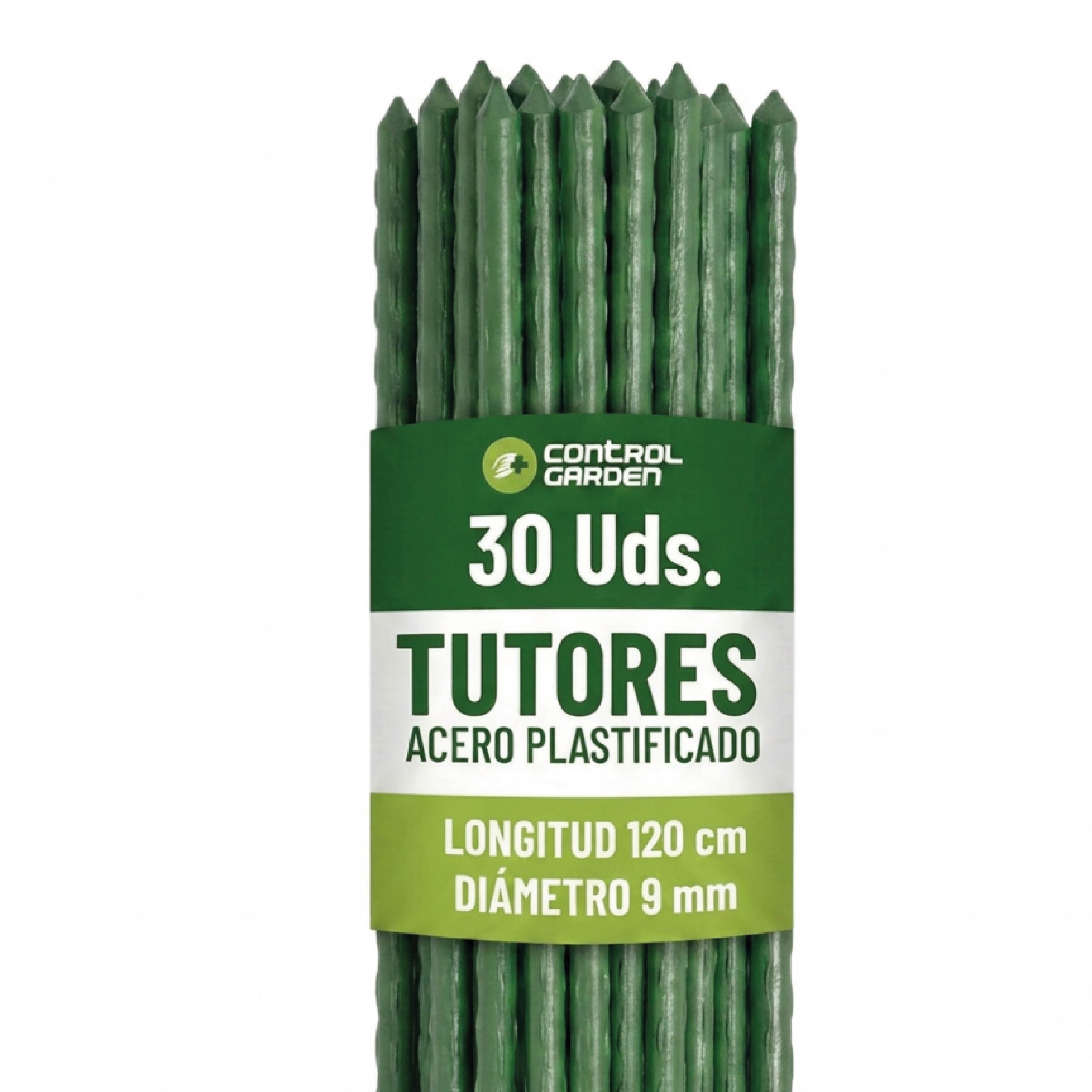 Pack 30 Tutores 120 cm de Acero Recubiertos de PVC